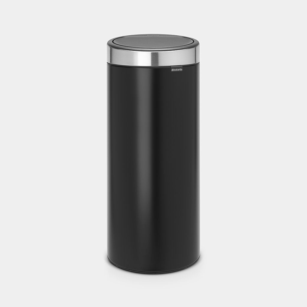 Brabantia Çöp Kutusu 30 litre Touch Bın New Krom Çerçeveli Mat Siyah115448