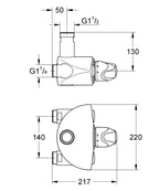 Grohe Grohterm XL Merkezi Termostat - 35085000 teknik çizim