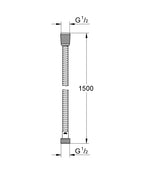 Grohe Relexaflex Metal Duş Hortumu 150 cm – 28143001 teknik çizim