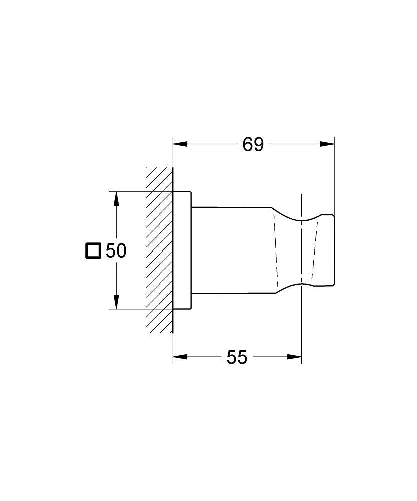 Grohe Rainshower® El Duşu Askısı - 27075000 teknik çizim