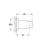 Grohe Rainshower® El Duşu Askısı Brushed Cool Sunrise - 27074GN0 teknik çizim