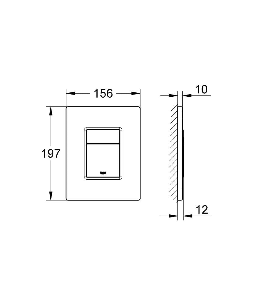 Grohe Gömme Rezervuar Kumanda Paneli ABS Krom - 38732000 teknik çizim