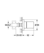 Grohe Grohtherm 3000 Cosmopolitan Ankastre Stop Valf - 19470000 teknik çizim