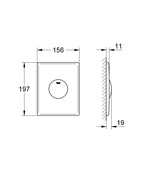 Grohe Gömme Rezervuar Kumanda Paneli Start/Stop ABS Krom-37547000 teknik çizim