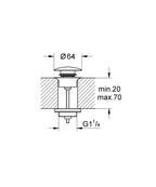 Grohe Bas-Aç Gider Seti Brushed Cool Sunrise - 65807GN0 teknik çizim