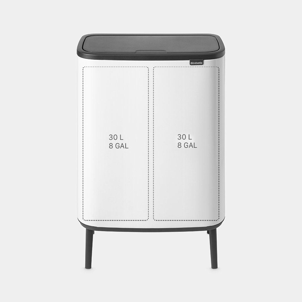 Brabantia Çöp Kutusu 30 + 30 lt Bo Touch Dokunmatik Kapak Beyaz 130601