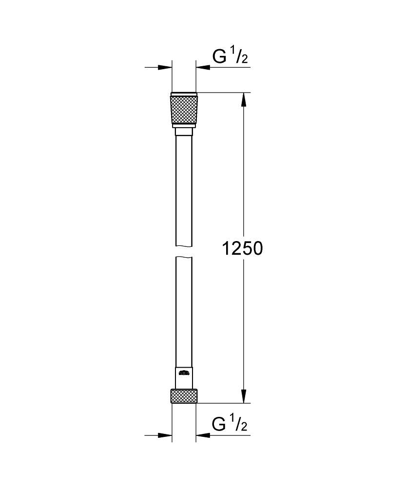 Grohe Silverflex Twistfree Duş Hortumu 125 cm Warm Sunset - 28362Da0 teknik çizim