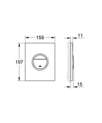 Grohe Gömme Rezervuar Kumanda Paneli Led Işıklı ABS Krom-38809000 teknik çizim