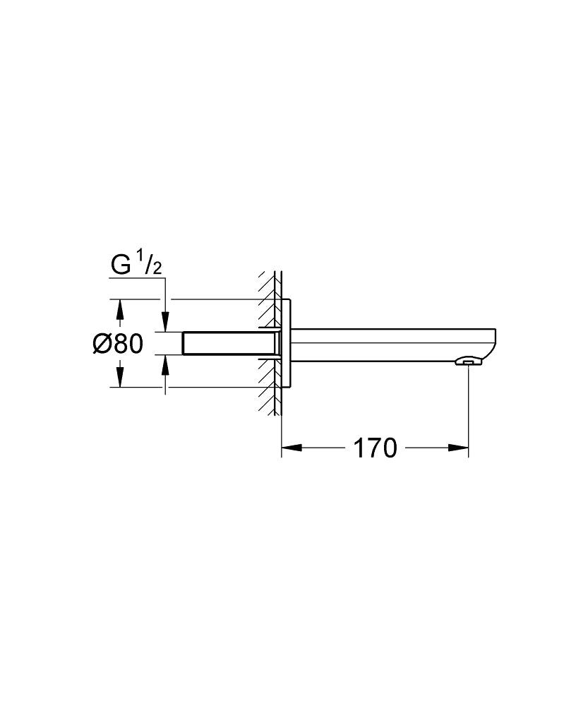 Eurosmart Cosmopolitan Çıkış Ucu - 13261000 teknik çizim
