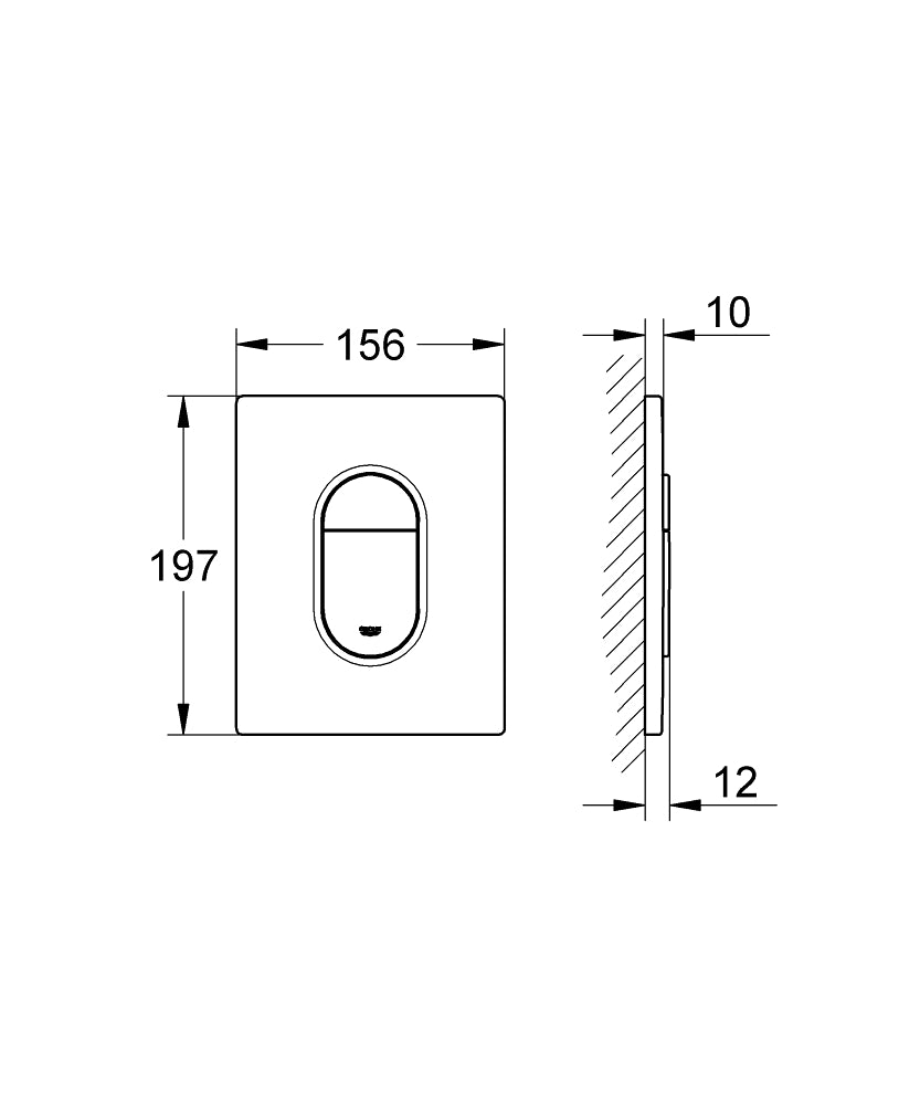 Grohe Arena Cosmopolitan Kumanda Paneli - 38844KV0 teknik çizim
