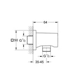 Grohe Rainshower® Duş Çıkış Dirseği - 27076000 teknik çizim
