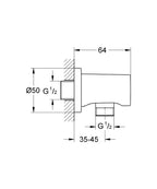 Grohe Rainshower® Duş Çıkış Dirseği - 27057000 teknik çizim