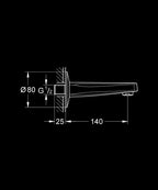 Grohe Bau Contemporary Çıkış Ucu - 13252000 teknik çizim
