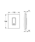 Grohe  Ankastre Pisuar Valf Paneli Manuel ABS Krom - 38784000 teknik çizim