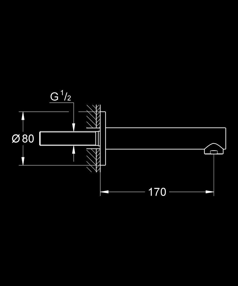 Grohe Concetto Çıkış Ucu - 13280001 teknik çizim