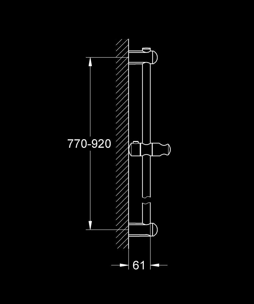 Grohe EuphoriaDuş rayı, 900 mm teknik çizim