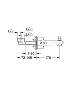 Grohe Eurodisc Cosmopolitan Yön Değiştiricili Çıkış Ucu - 13279002 teknik çizim