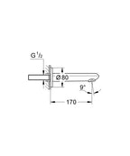 Grohe Eurodisc Cosmopolitan Çıkış Ucu - 13278002 teknik çizim