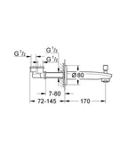 Grohe Eurostyle Cosmopolitan Yön Değiştiricili Çıkış Ucu - 13277002 teknik çizim