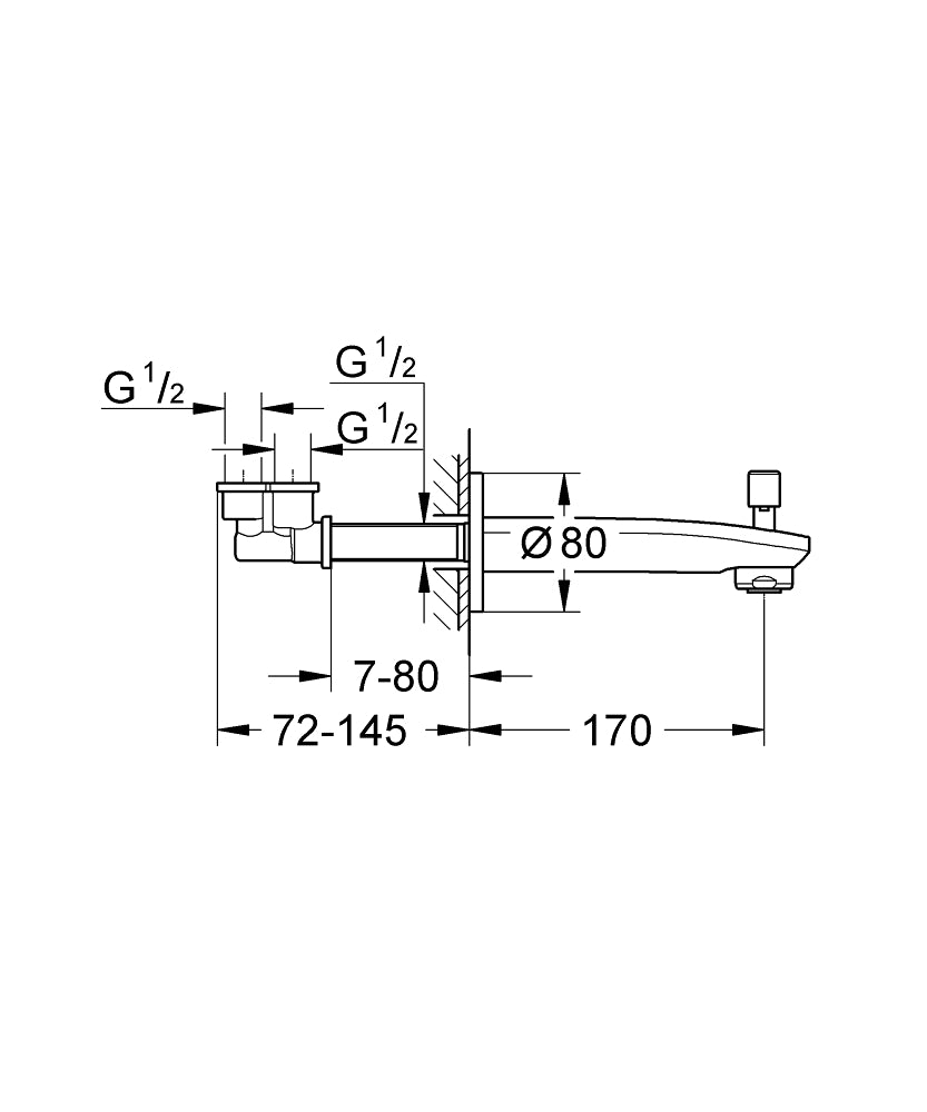 Grohe Eurostyle Cosmopolitan Yön Değiştiricili Çıkış Ucu - 13277002 teknik çizim