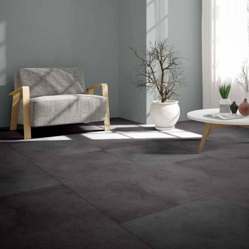 14oraitaliana Yer Duvar Karosu All Black Base Cenere 60 x 60 cm