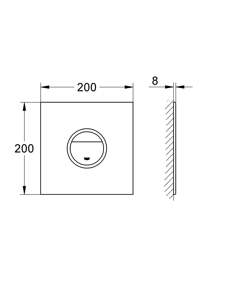 Grohe Gömme Rezervuar  Kumanda Paneli Led Işıklı Beyaz - 38915LS0 teknik çizim