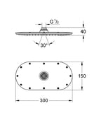 Grohe Rainshower Tepe Dusu 30x15 cm - 27470000 teknik çizim