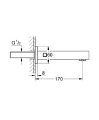 Grohe Eurocube Çıkış Ucu - 13303000 teknik çizim