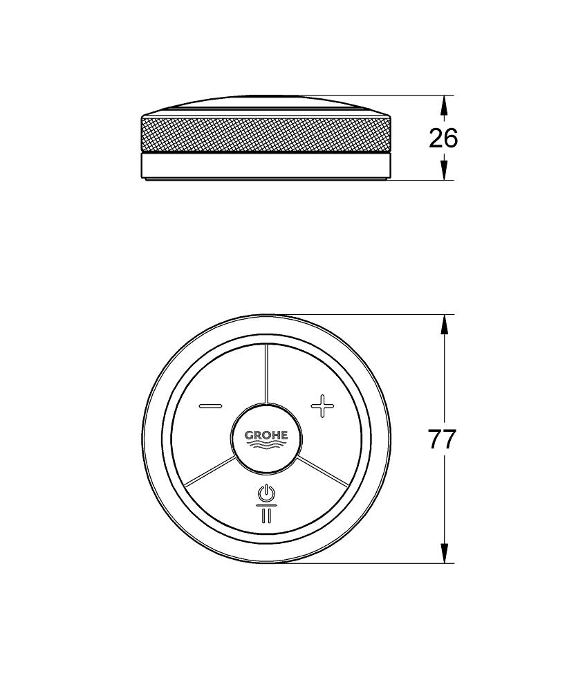 Grohe F-digital Banyo Ve Duş Için Dijital Puk - 36309000 teknik çizim