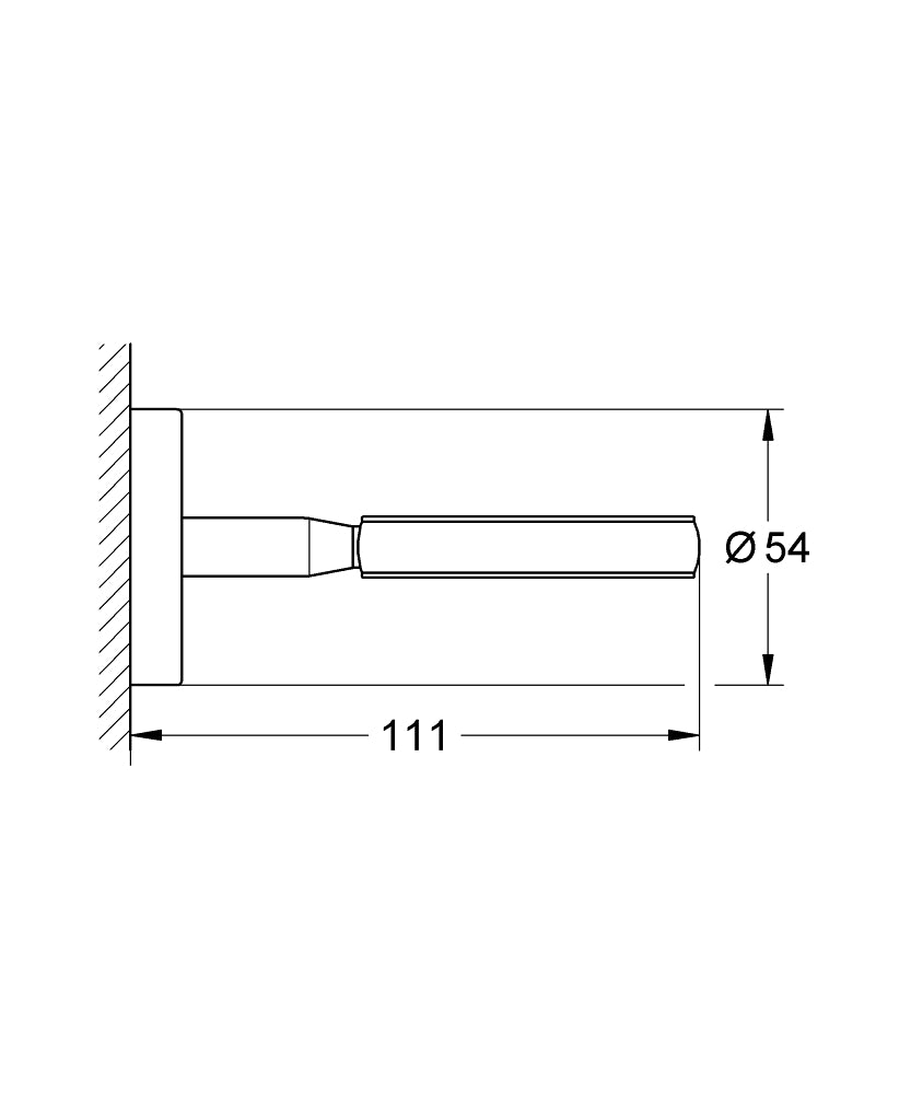 Grohe Sabunluk veya Diş Fırçalık Tutacağı Krom (Cam kısmı hariç) - 40585001 teknik çizim