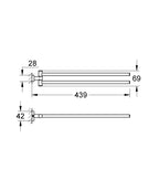 Grohe Essentials Cube Havluluk - 40624001 teknik çizim