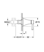 Grohe Ankastre Stop Valf Grandera Krom/Altın – 29420IG0 teknik çizim