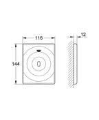 Grohe Fotoselli Ankastre Pisuar Valf Paneli Pilli Krom - 37337001 teknik çizim