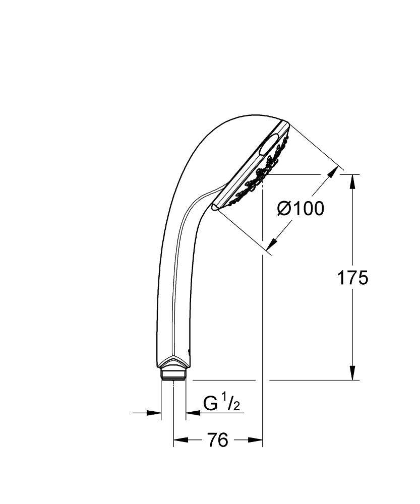 Grohe Relexa El Duşu 5 Akışlı - 28796000 teknik çizim