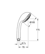 Grohe Relexa El Duşu 5 Akışlı - 28796000 teknik çizim