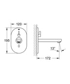 Grohe Fotoselli Lavabo Bataryası Duvardan Ank.Elektrikli - 36315000 teknik çizim