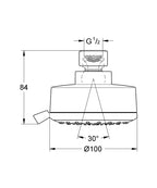Grohe Ntempcosmopolitan 100 Iv Headshw 6,6L - 26043001 teknik çizim