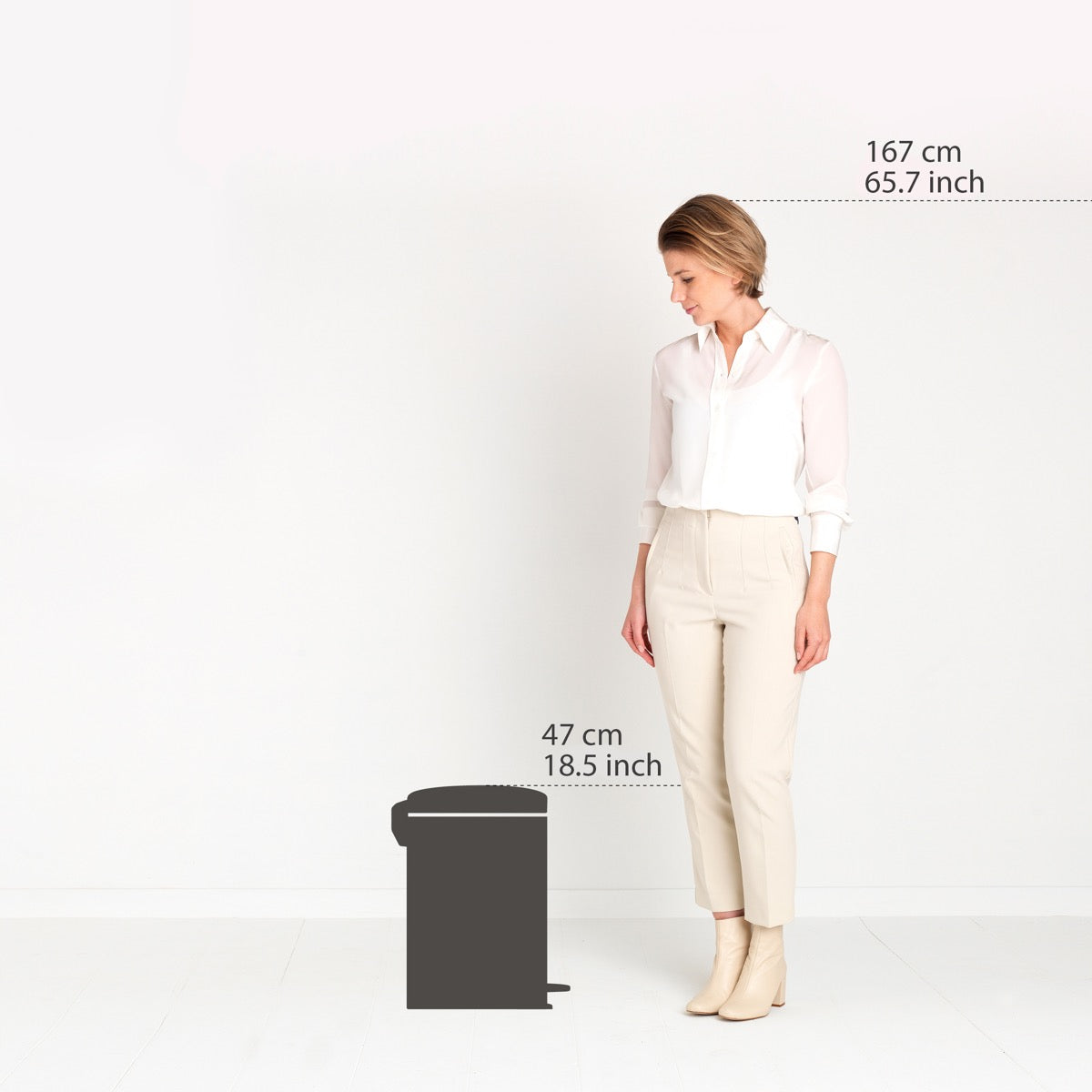 Brabantia Çöp Kutusu 20 litre Newicon Pedallı Mat Bej 149948