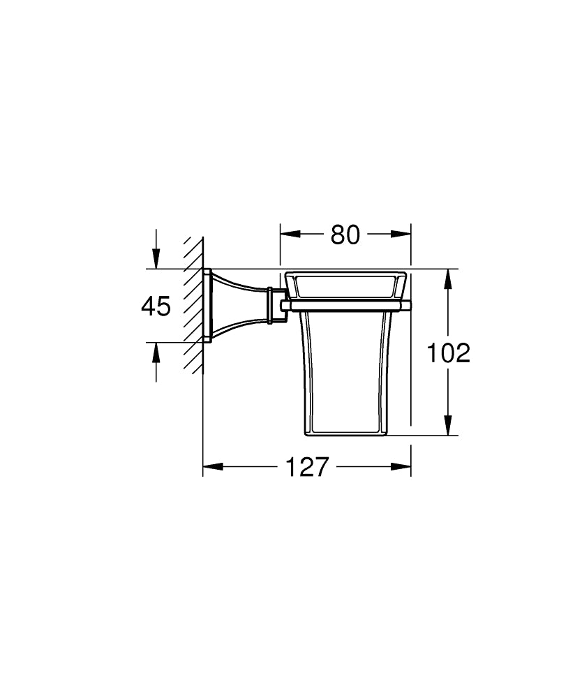 Grohe Grandera Cup W/Holder - 40909000 teknik çizim