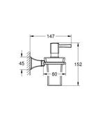 Grohe Sıvı Sabunluk Ve Tutacağı Grandera Krom - 40910000 teknik çizim