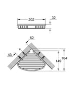 Grohe Tel Sabunluk Köşe 164x202x32 mm BauCosmo. Krom - 40664001 teknik çizim
