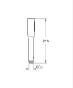 Grohe El Duşu 1 Akışlı Euphoria Krom - 27400000 teknik çizim
