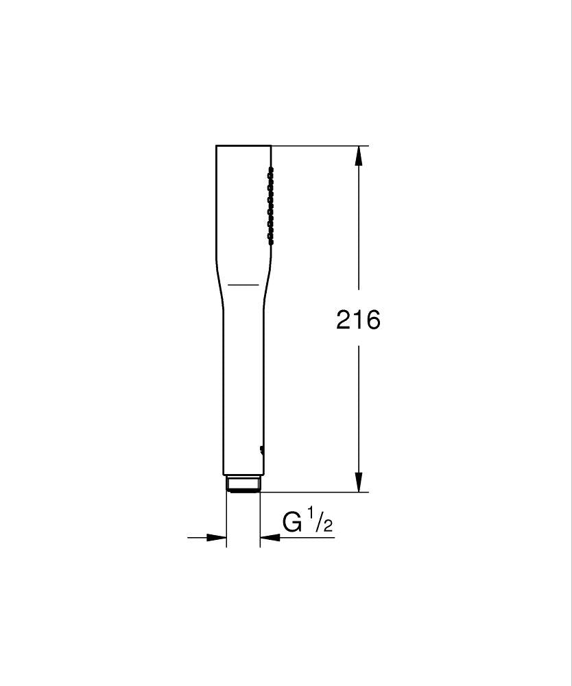 Grohe El Duşu 1 Akışlı Euphoria Krom - 27400000 teknik çizim