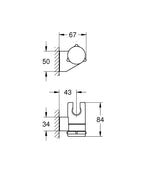 Grohe Tempesta Hareketli El Duşu Askısı - 27595001 teknik çizim