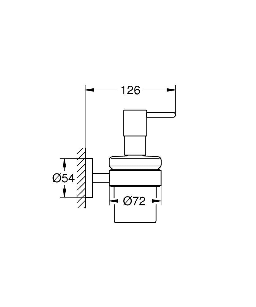 Grohe Sıvı Sabunluk Seti Essentials Krom - 40448001 teknik çizim