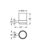 Grohe Diş Fırçalık Seti Eurocube Krom - 40755001 teknik çizim