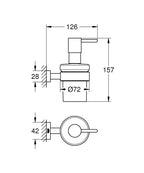 Grohe Sıvı Sabunluk Seti Eurocube Krom - 40756001 teknik çizim
