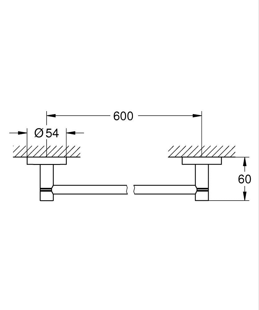 Grohe Essentials Uzun Havluluk - 40366001 teknik çizim