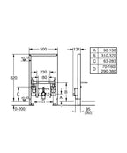 Grohe Asma Bide Taşıyıcı Sistemi - 38543000 teknik çizim