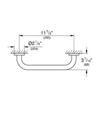 Grohe Tutunma Barı 35 cm Essentials Hard Graphite - 40421A01 teknik çizim